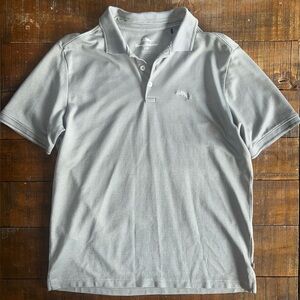 Tommy Bahama Gray Stripe Polo Shirt Large